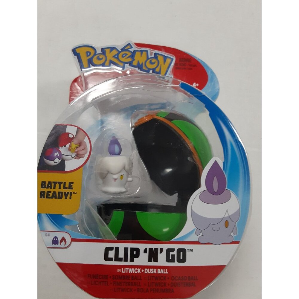 Pokemon Clip N Go Litwick & Dusk Ball New Slight Damage to Package - Picture 2 of 10